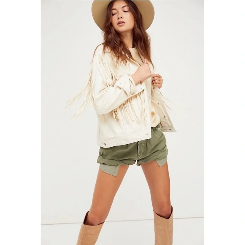 Free People After Hours Fringe Jean Jacket - Picture 3 of 6